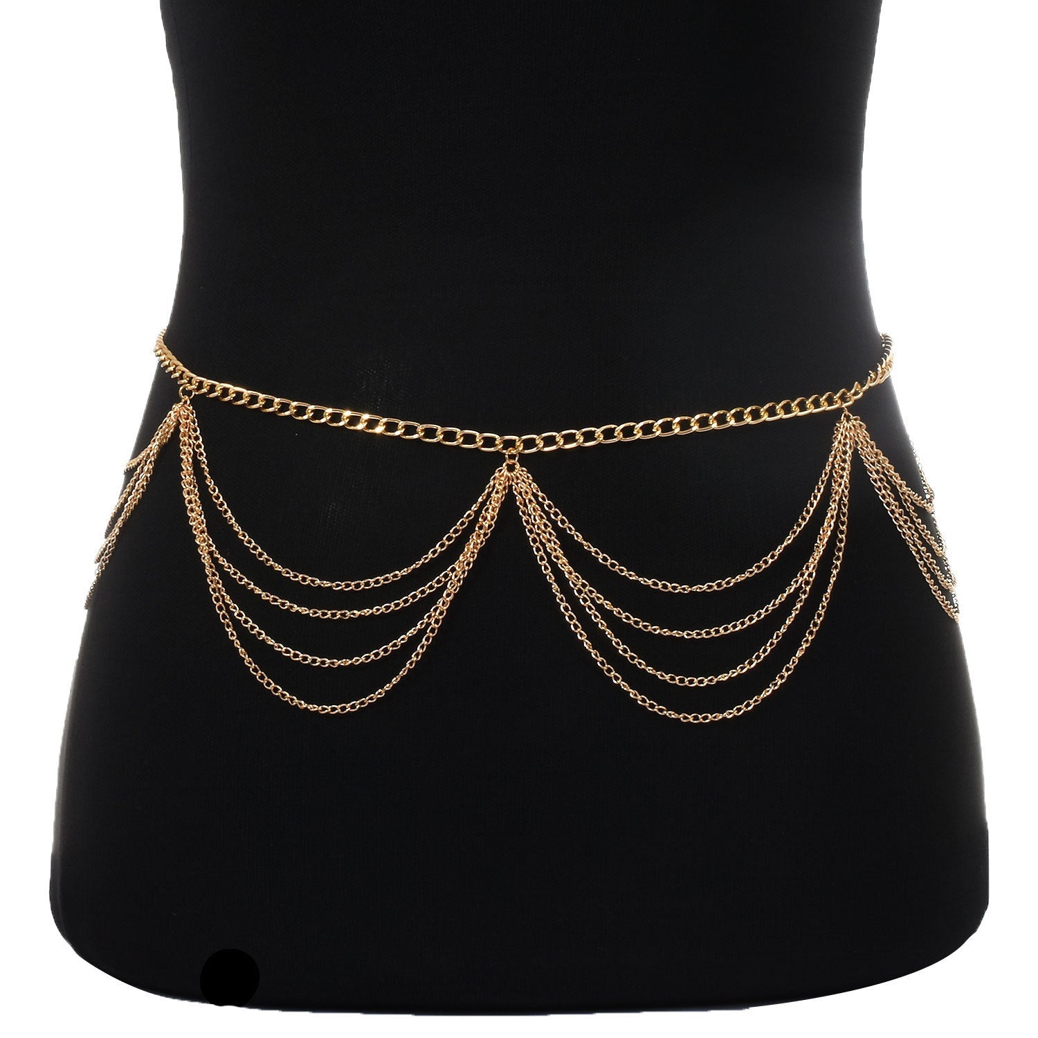 Sexy Beach Bikini Thin Belly Chain Simple Geometric Exaggerated Fringe Waist Chain Jewelry