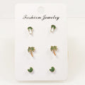 Cabbage coconut tree stud earrings set
