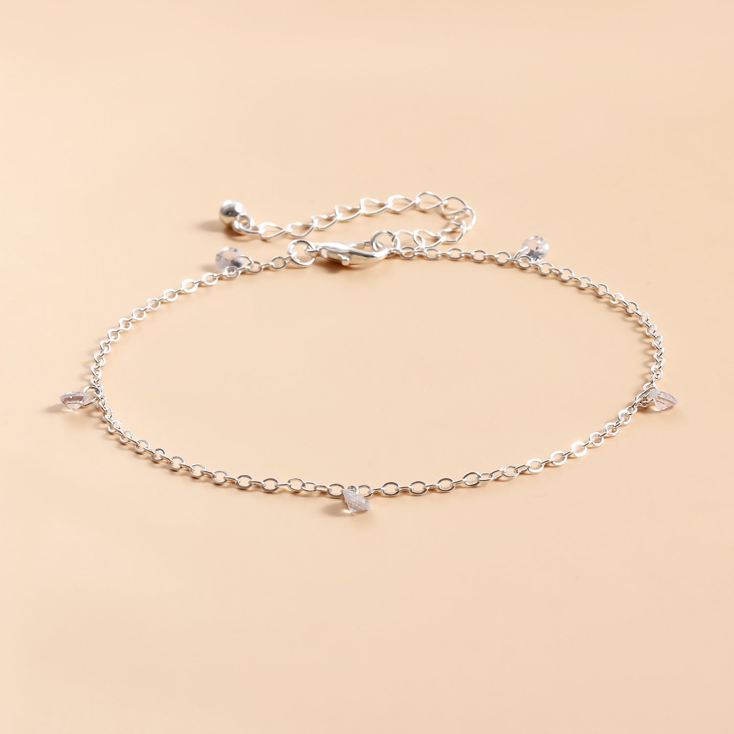 Round Zircon Charm Foot Bracelet