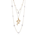 Multi Layer Fashion Chain Pearl Snake Necklace