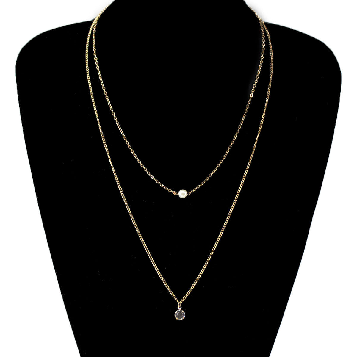 layer Pearl Beads Chain Necklace