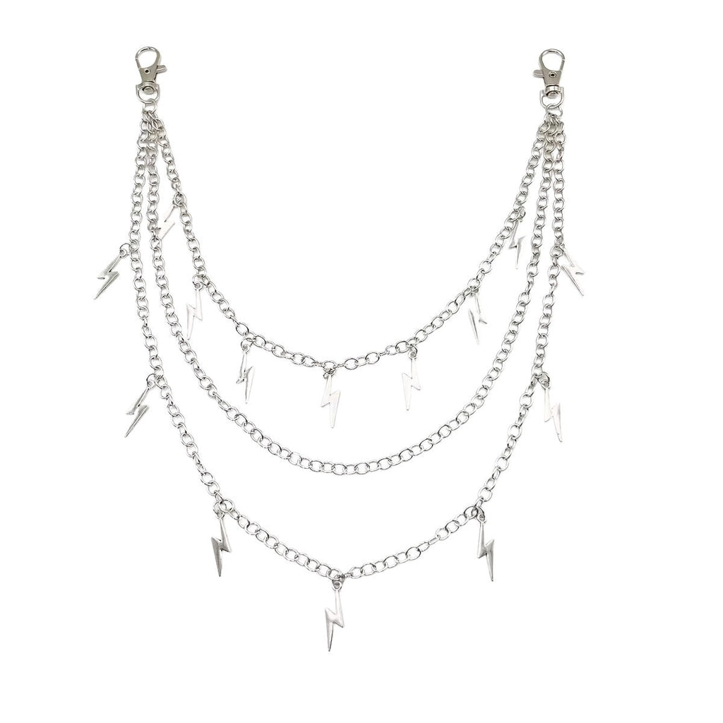 Lightning Pendant Metal Waist Chain