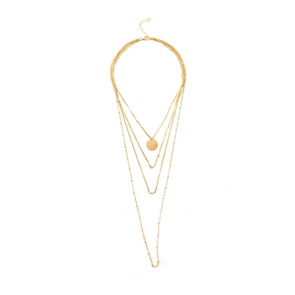 Link Chain Multi Layer Tassel Girls Pendant Necklace