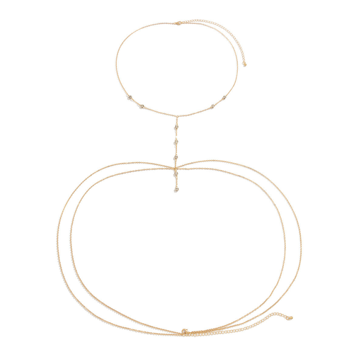 Sexy Body Chain Bikini Crystal Customized Double Layer