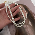 Retro Twisted Link Pearl Choker Dainty Vintage Necklace