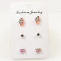 Ice cream butterfly stud earrings set