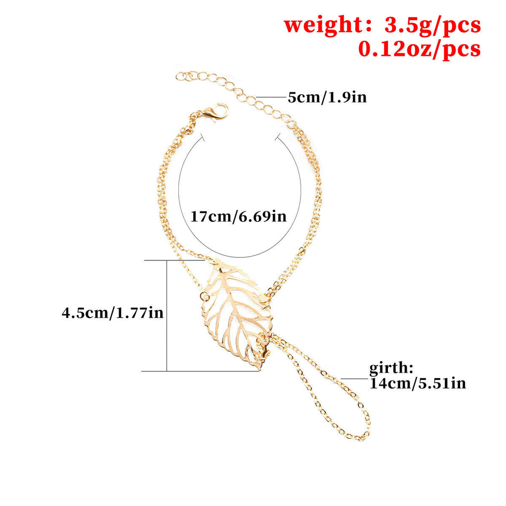 Charm Hollow Leaves Slave Chain Bracelet