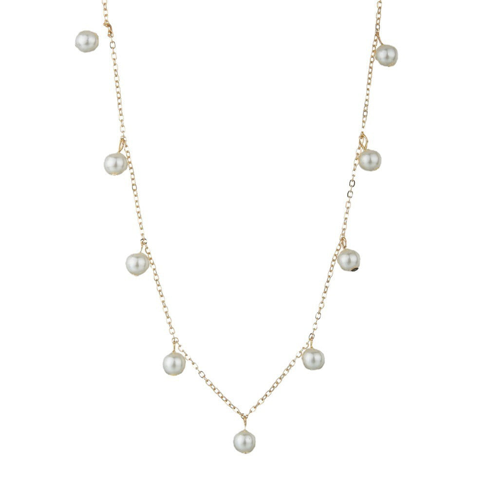 White Pearls Charm Choker Necklace