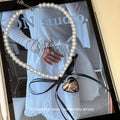 Heart Bowknot Pearl Necklaces