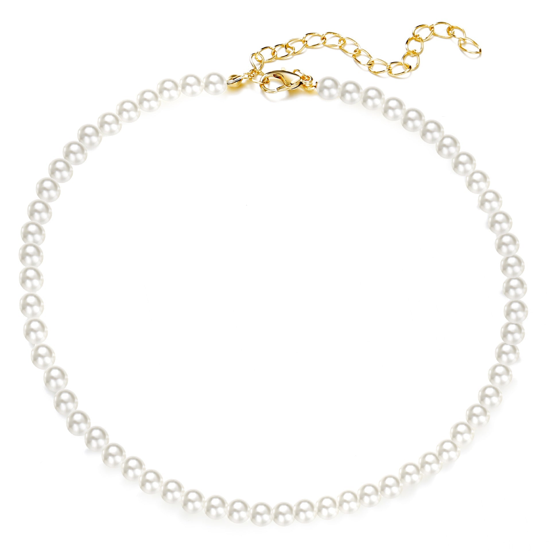 Elegant White Imitation Pearls Necklace Choker Women