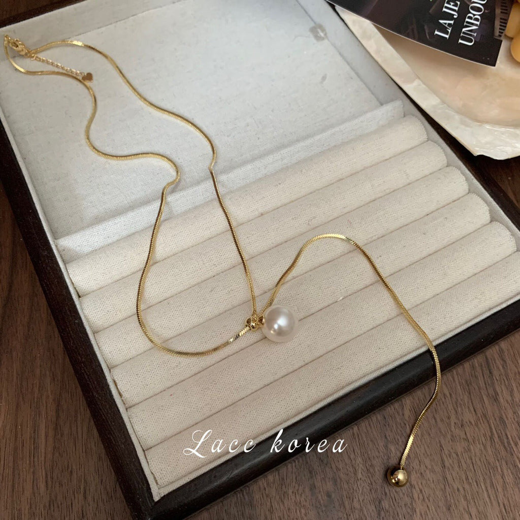 Fashion Pearl Beaded Necklace Sweater Chain Choker