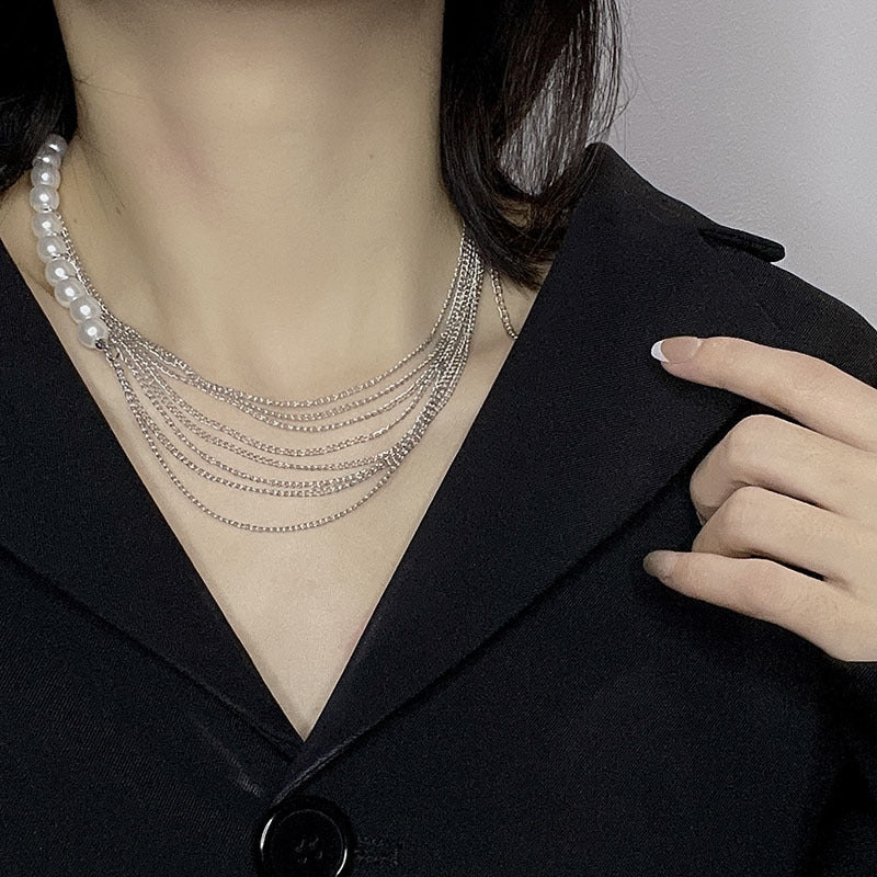 Popular Sale Ladies Fashion Jewelry Dainty Multi-Layered Baroque Pearl Necklaces