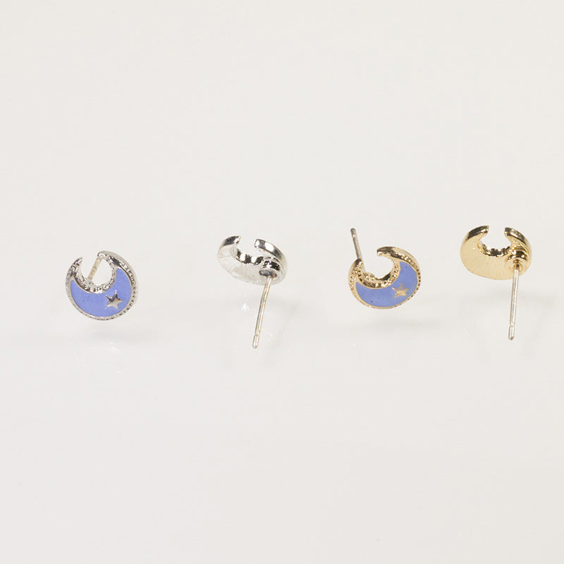 Star Moon Stud Earrings Set
