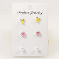 Cocktail flower stud earrings set