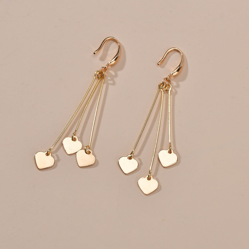 Womens Heart Drop Earrings
