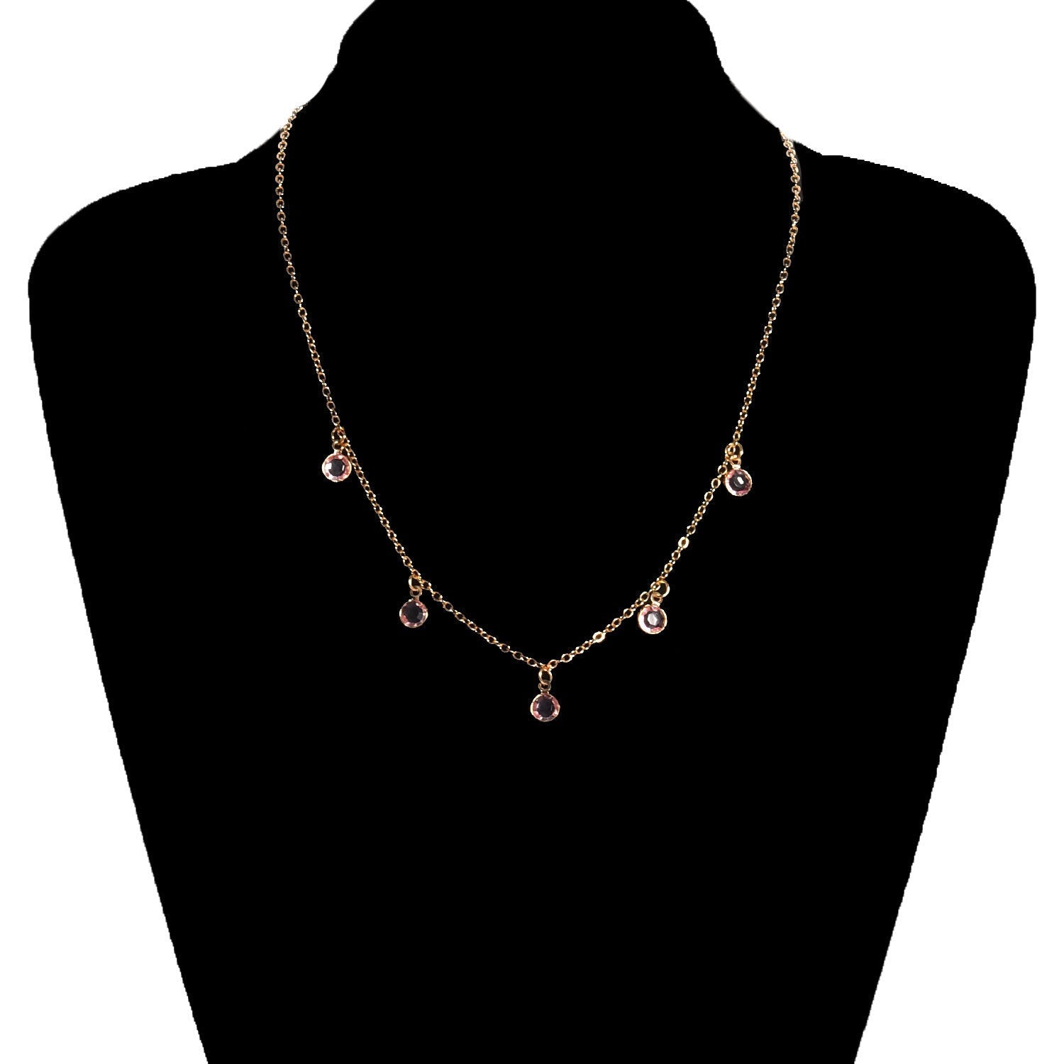Crystal Stone Charm Necklace