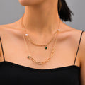 Multi Layer Necklace Crystal Stone Tassel Pendant