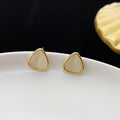 Irregular Geometric Opal triangle Earrings