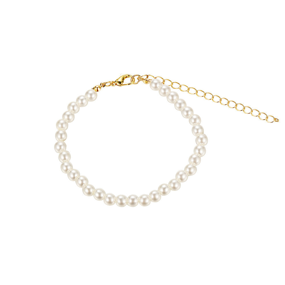 Elegant White Imitation Pearls Necklace Choker Women