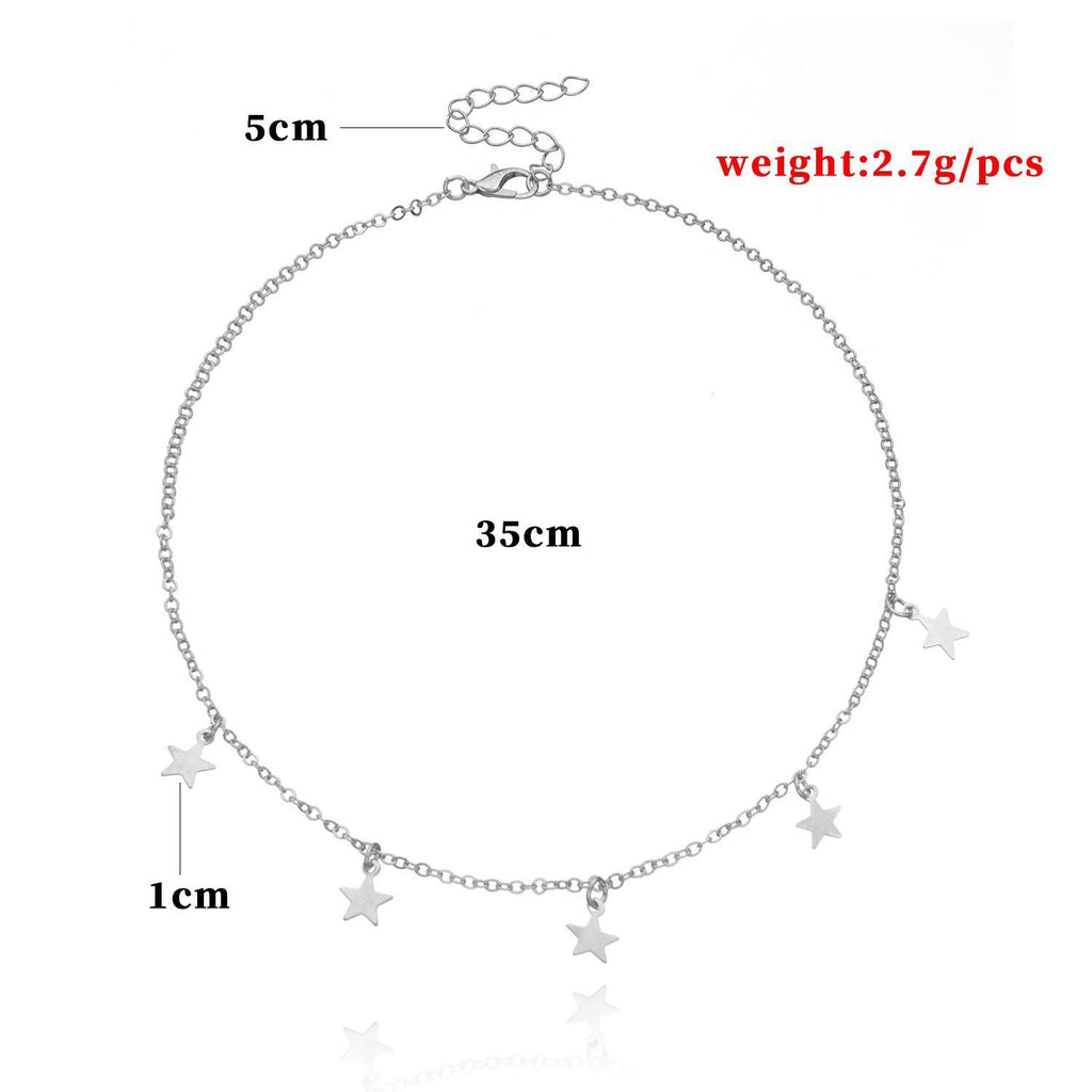 Lucky Star Tassels Choker Necklace