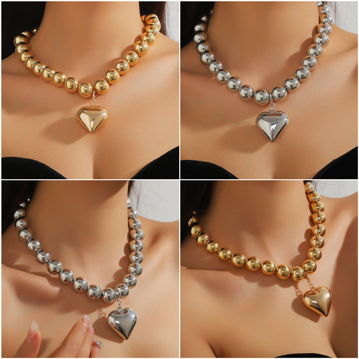 Faux Pearl Charm Pendant Necklace