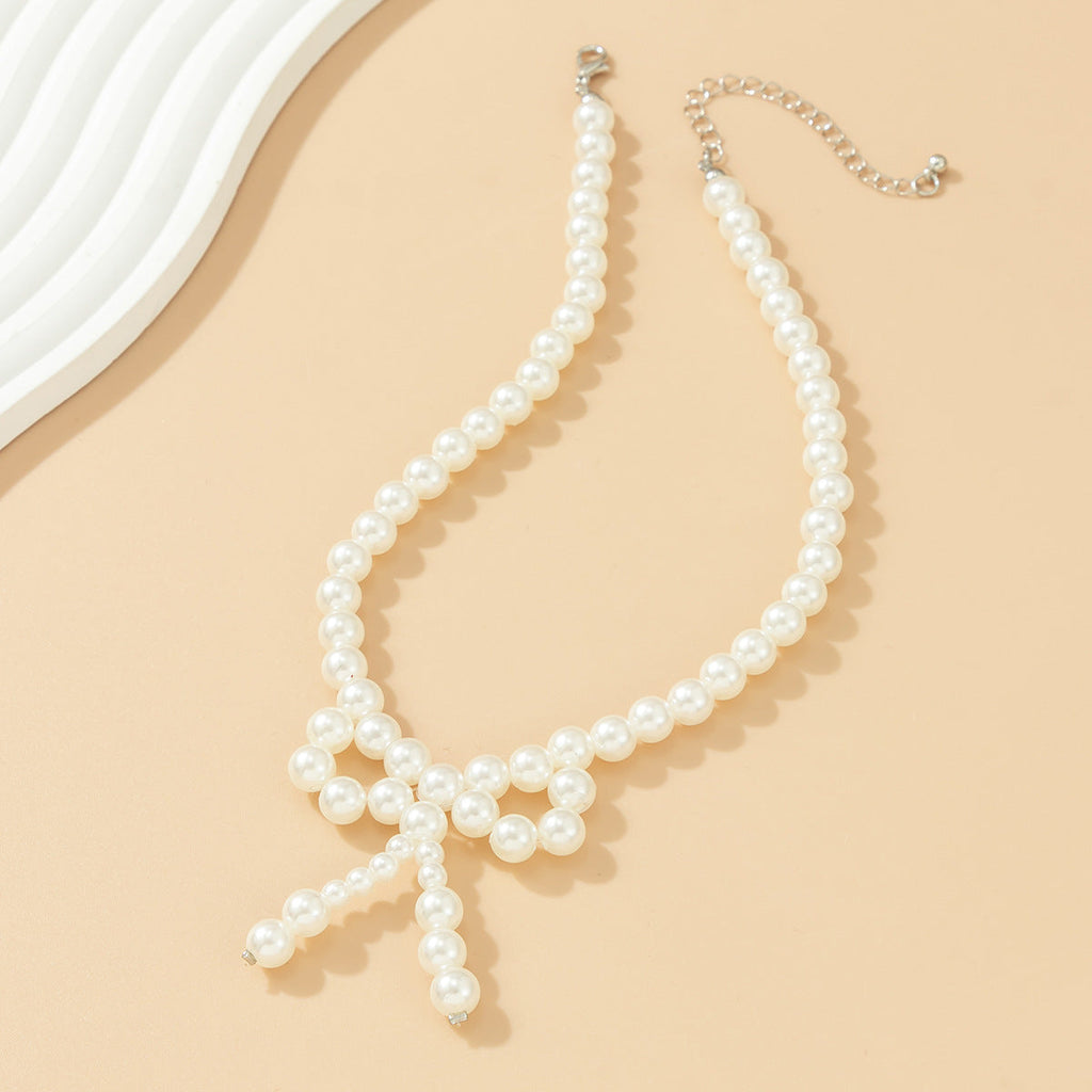 Bow Pearl Beaded Necklace for Women