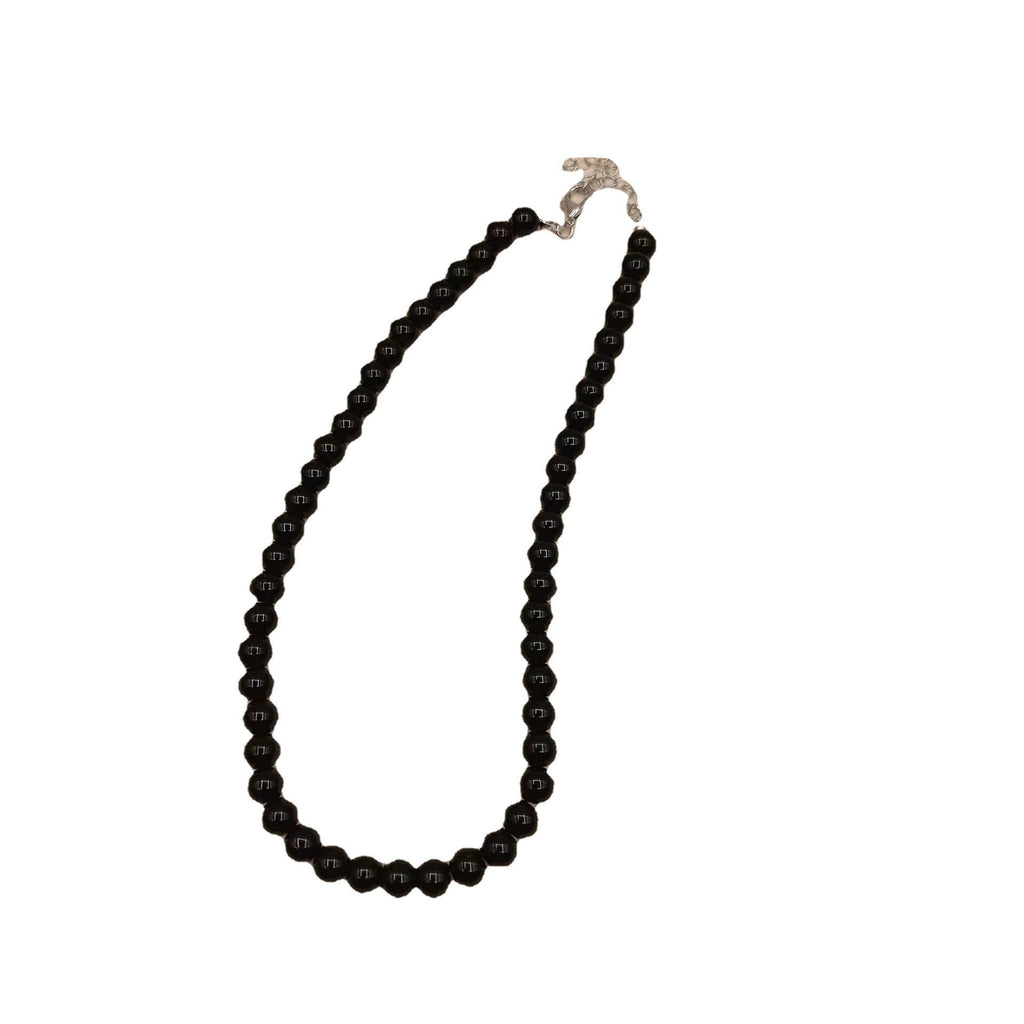 Red Black Glass Beaded Necklace for Women