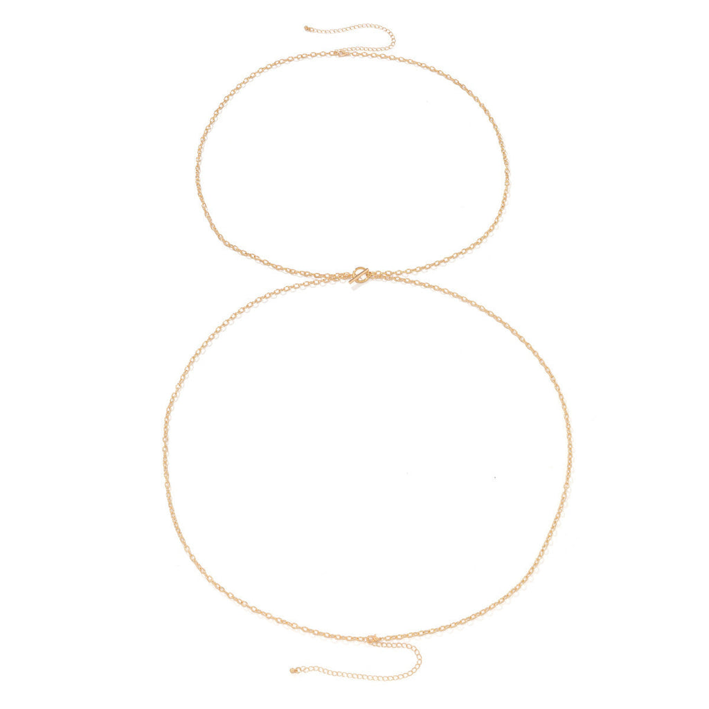 Simple Cross Chest Breast Belly Body Chain