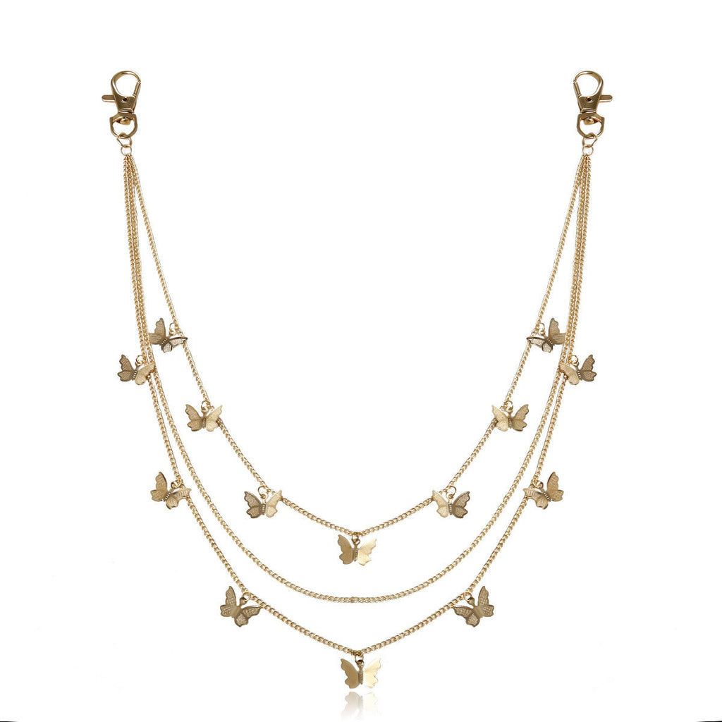 Butterfly Long Tassel Women Belt Body Chains Key Chains