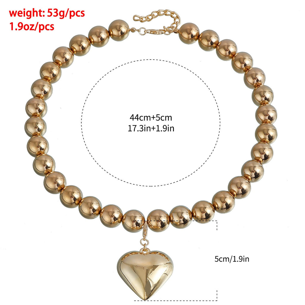 Heart Pendant Beaded Necklace