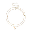 Moon Charm Double Layer Necklace