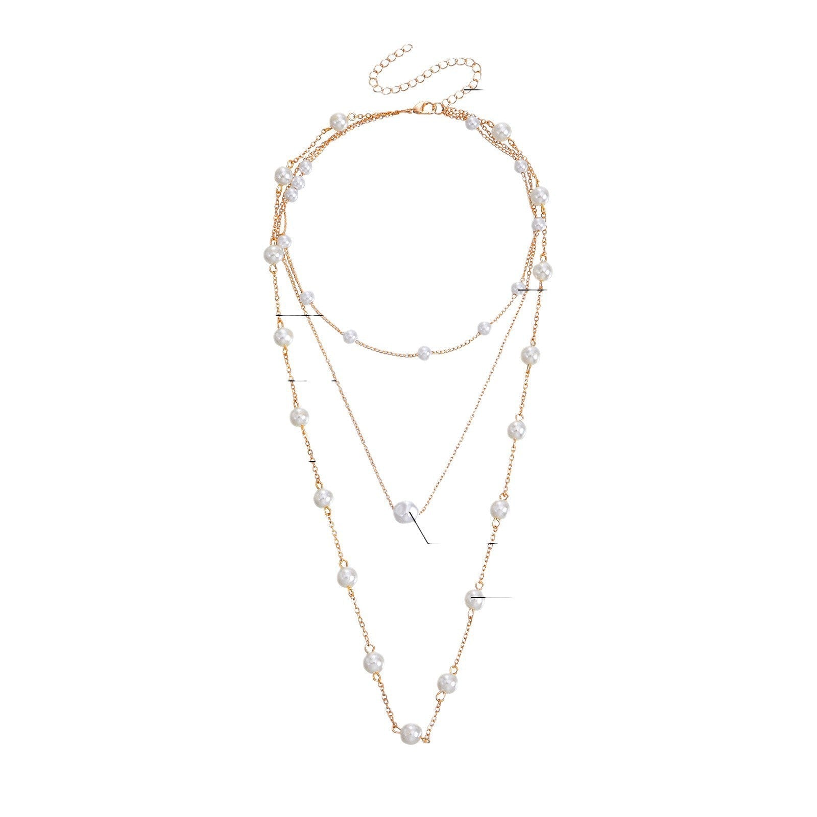 Women Layered Pearl Beads Necklace