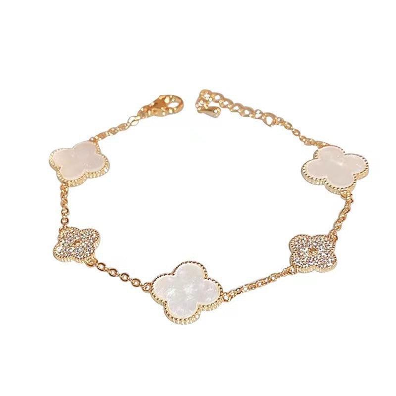 Pink Four-leaf Clover Bracelet
