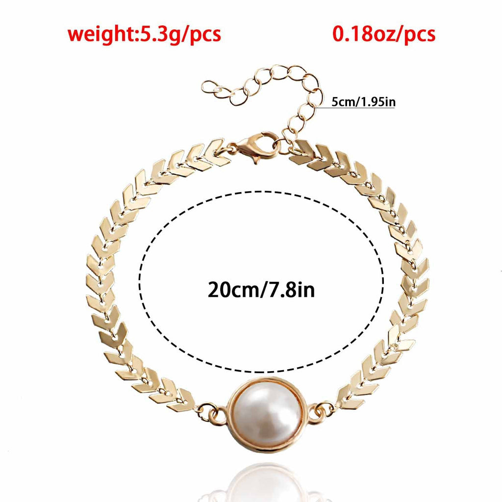 Wheat Chain Pearl Bracelets
