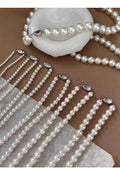 Women French Style Fever Glass Pearl Beads Choker Necklace