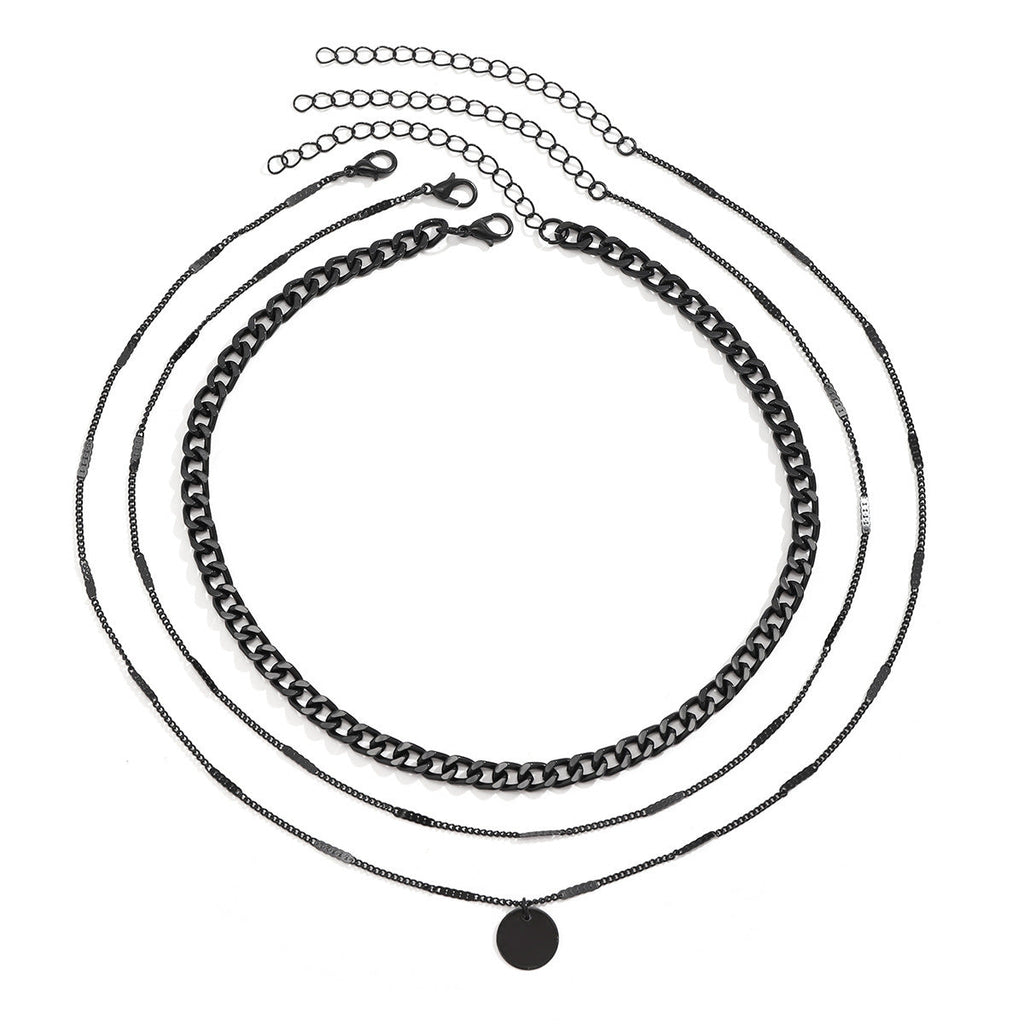Coin Pendant Chain Necklace Long Multilayer