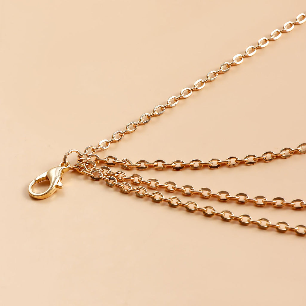 Retro Simple Layered Chain Turquoise Ankle Bracelet