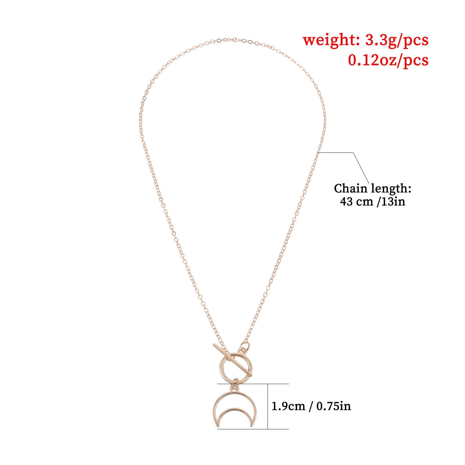 Moon Shape Pendant Necklace