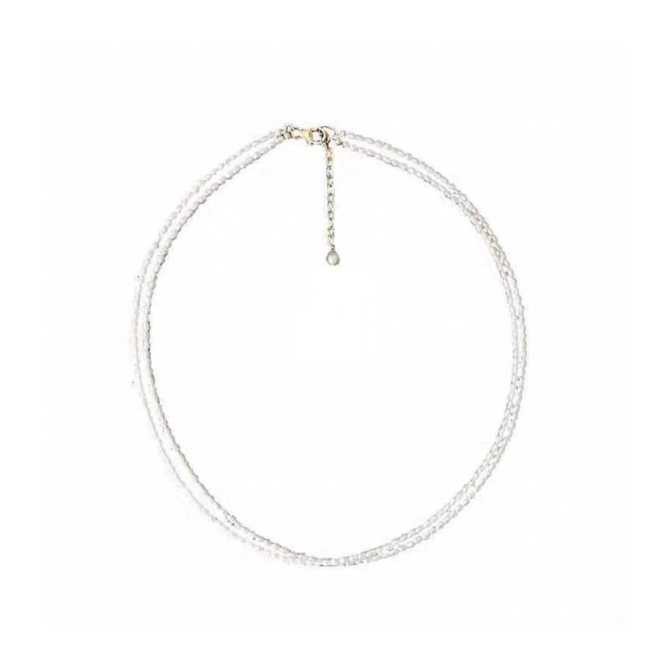 Vintage Layered Pearl Choker Necklace Double Strand Pearl Necklace