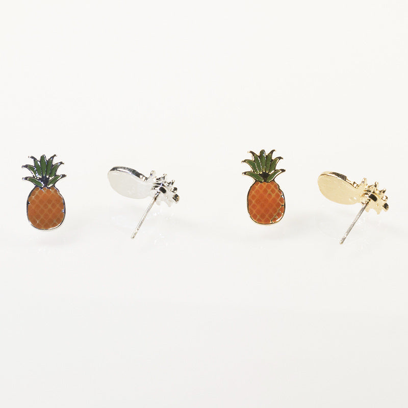 Love pineapple stud earrings set