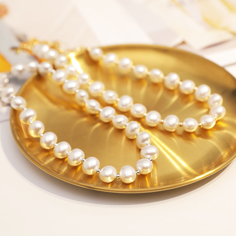 Bohemian Glass Imitation Pearl Choker Necklace