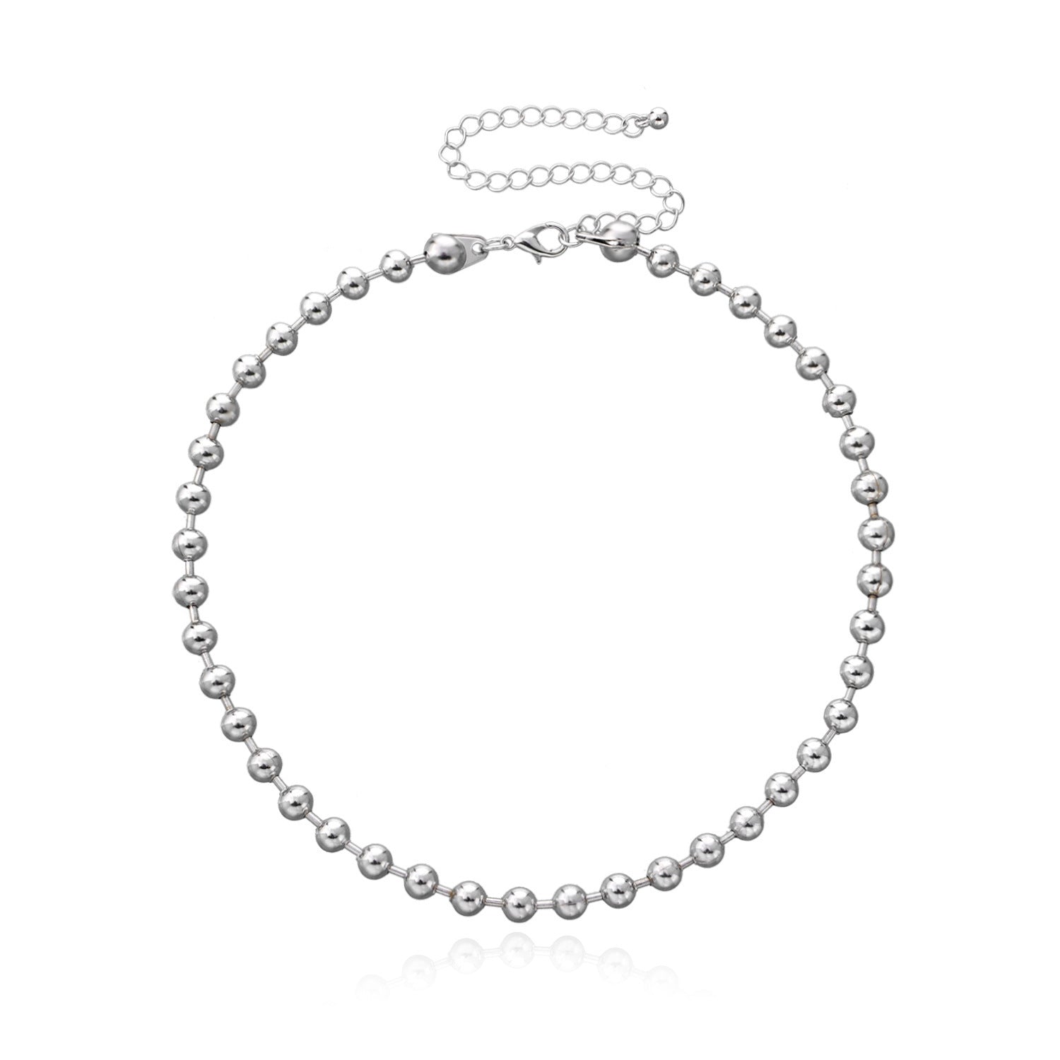 Punk Chunky Beaded Chain Handmade Choker Plain Ball Necklace