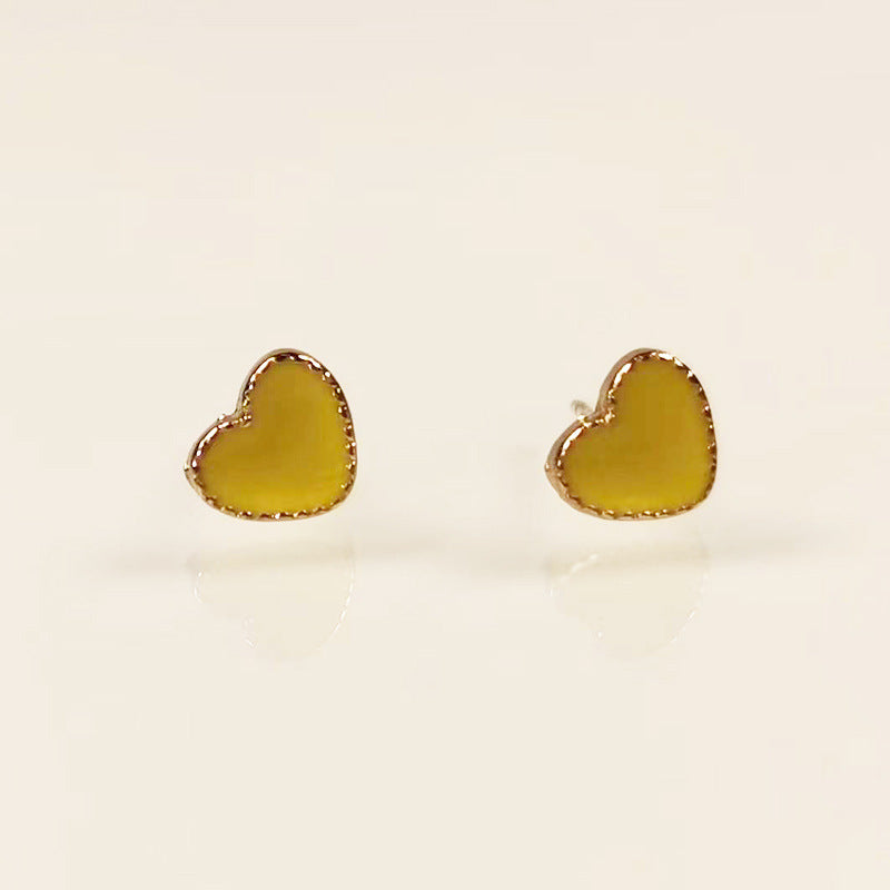 Red Heart Stud Earrings for Women