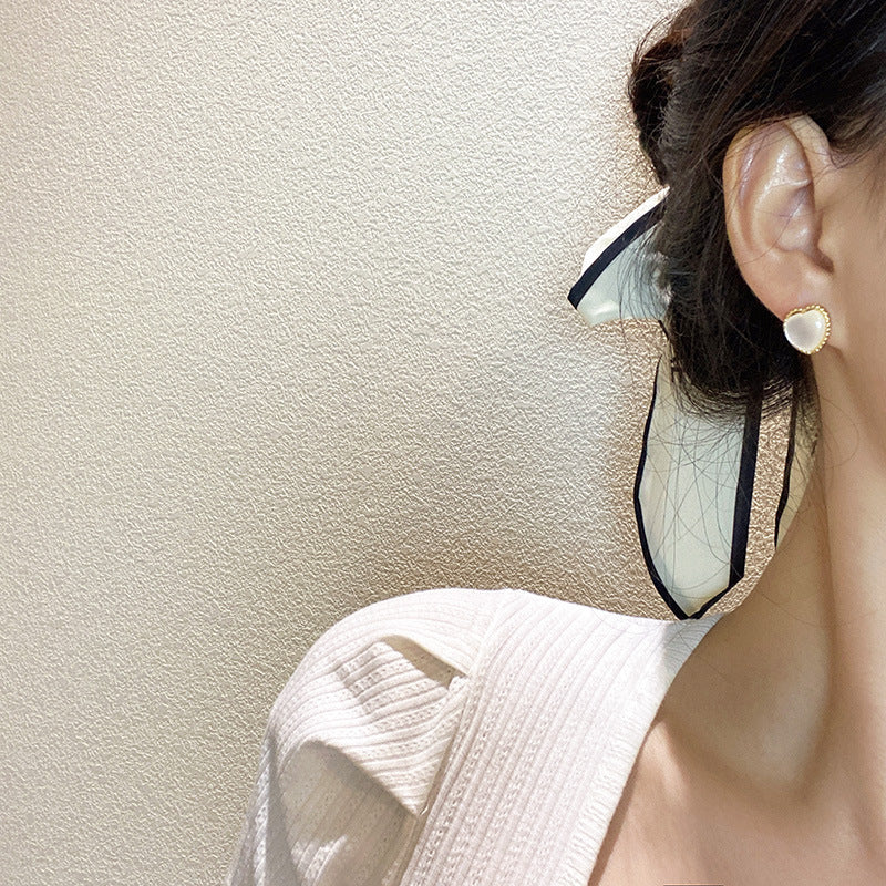 Opal Heart Stud Earrings