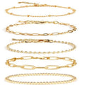 Beaded Layered Cuban Link Bracelet Set