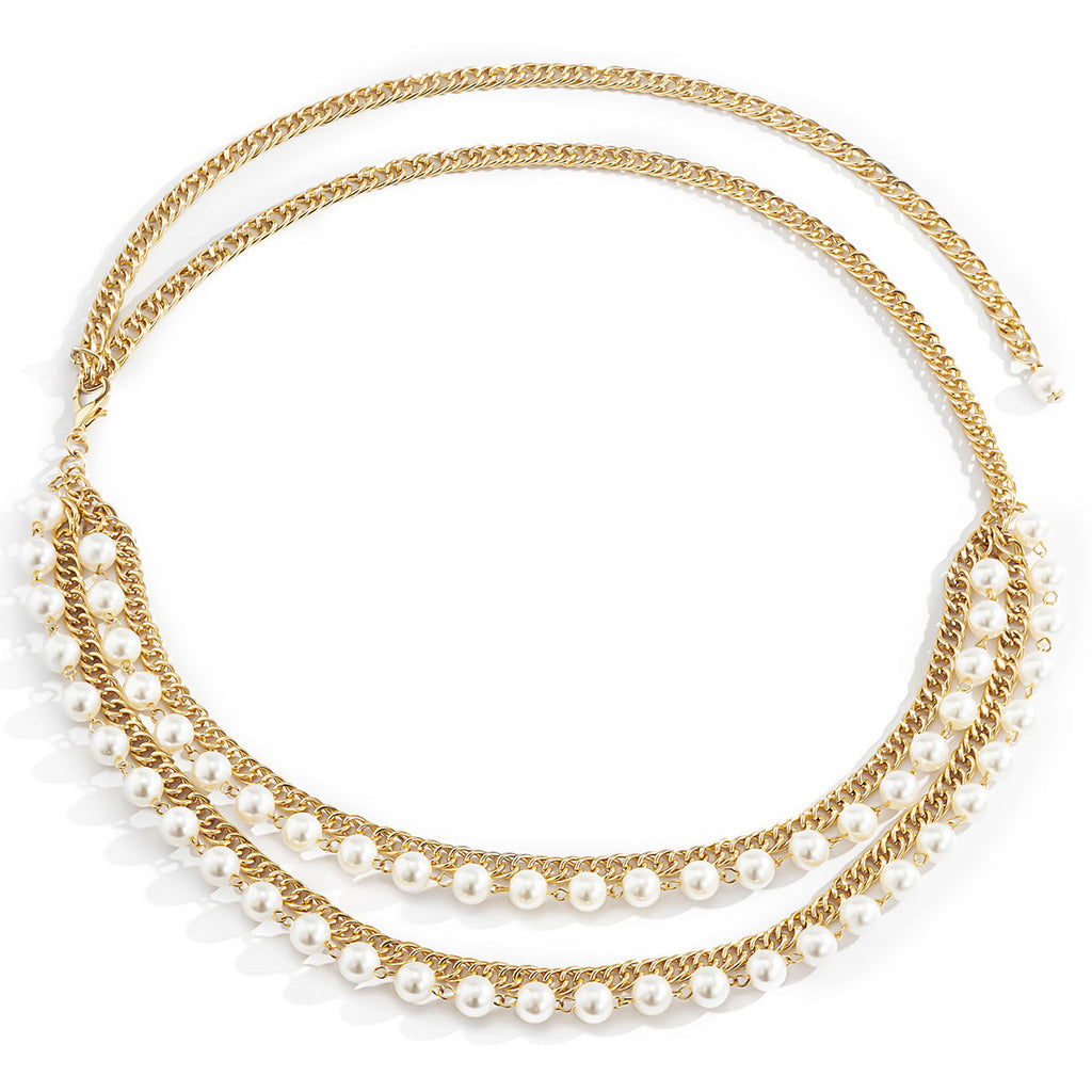 Women Pearl Waist Chain Women Sexy Layer Body Jewelry