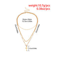 Vintage Multi Layer Chain Necklace Cross Pendant