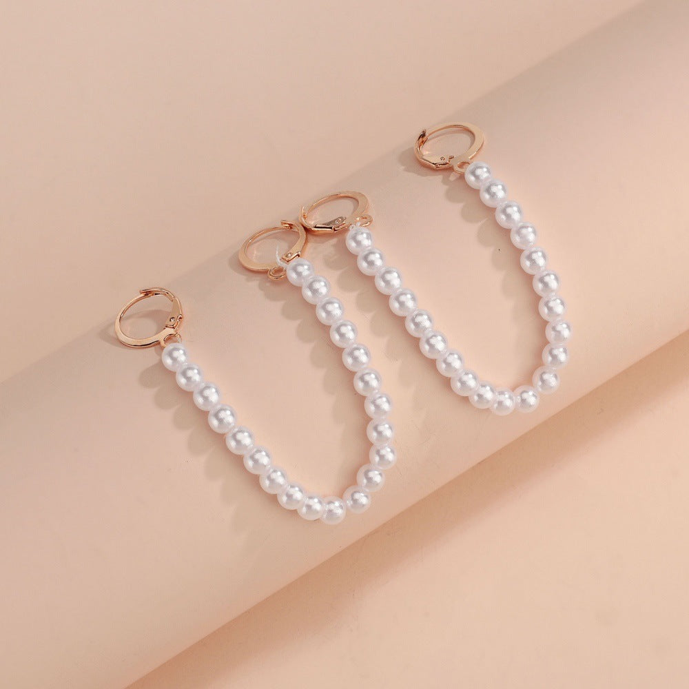 Vintage Large Round Bead Hoop Earrings