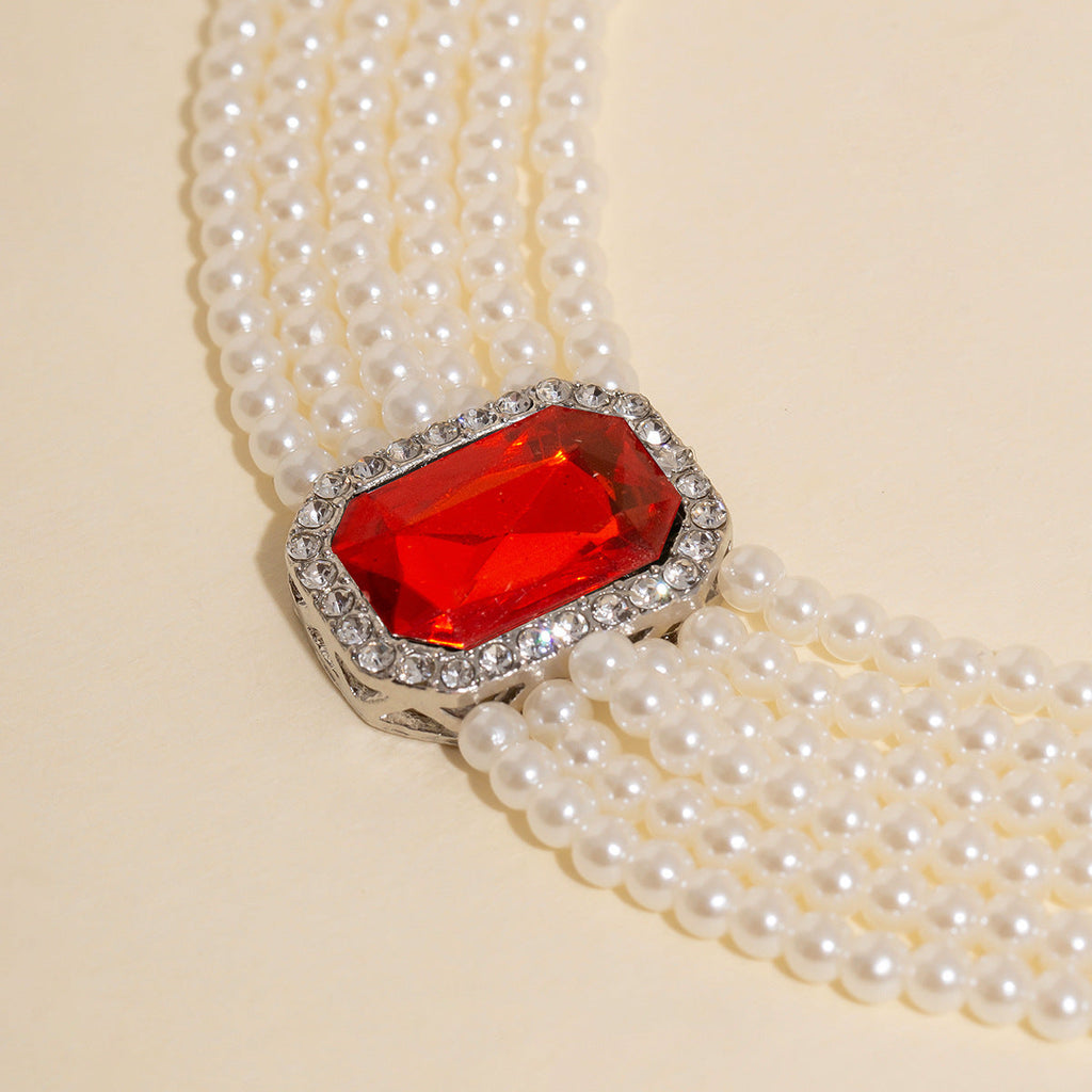 Elegant Multi Layered Layered Stone Necklace