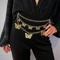 Hollow Butterfly Butterfly Belt Body Chain Shiny Waist Chain